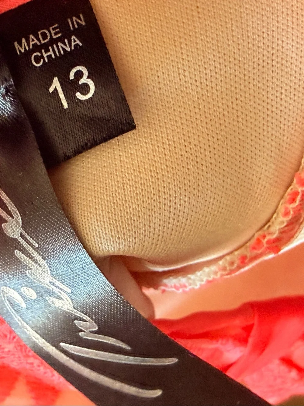 Trixxi Strapless Coral Orange lace Sunburst Dress Junior size 12